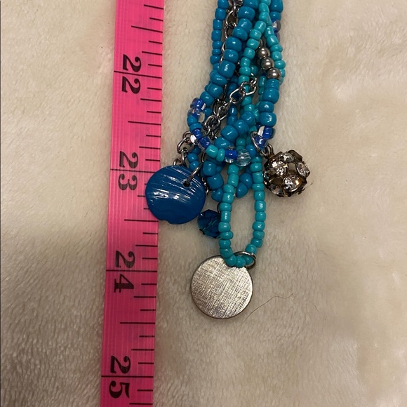 🌸 Turquoise and Silver Multi-Strand Necklace - Picture 7 of 8